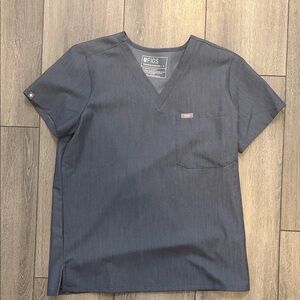 Figs women Heather denim scrub top